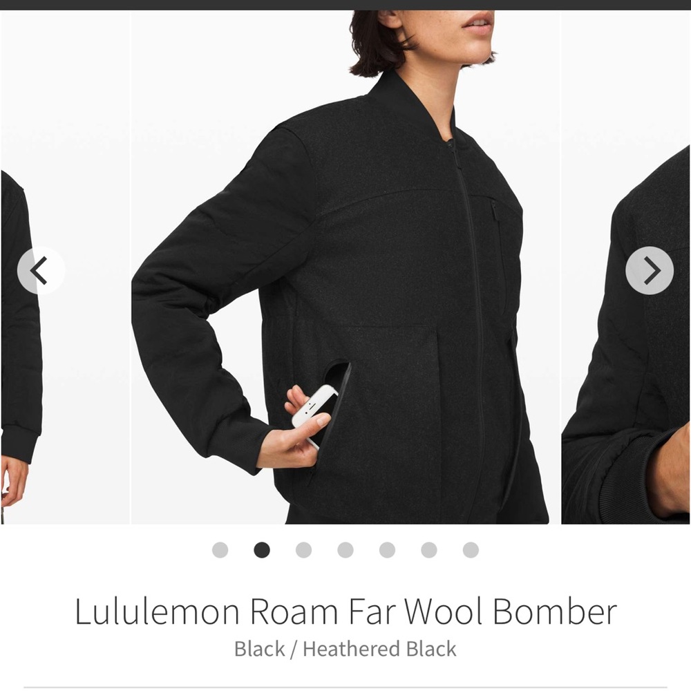 lululemon athletica Black Bomber Jacket